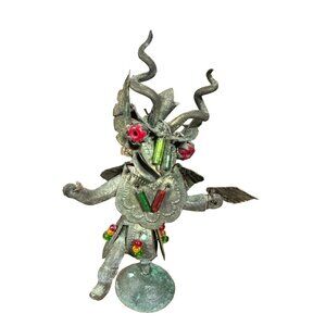 Japanese Warrior Metal Figurine Bead Embellishments Intricate Detailing